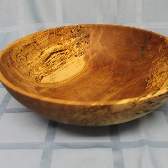 Spalted yellow birch bowl  15″ diameter x 4 1/2″ high  $235
