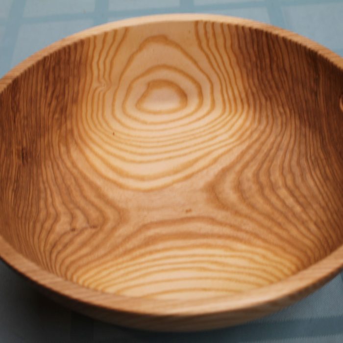 Ash salad bowl with handles