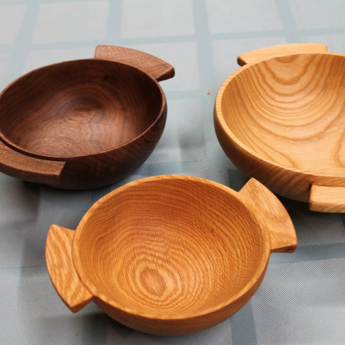 Quaich (pronounced “kike”) Scottish drinking bowls or salad bowls